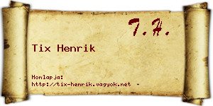 Tix Henrik névjegykártya